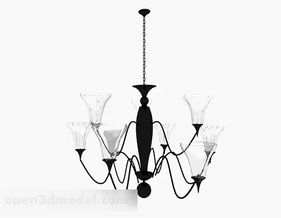 European Black And White Chandeliers Design 3d model European Black And White Chandeliers Design 3d model