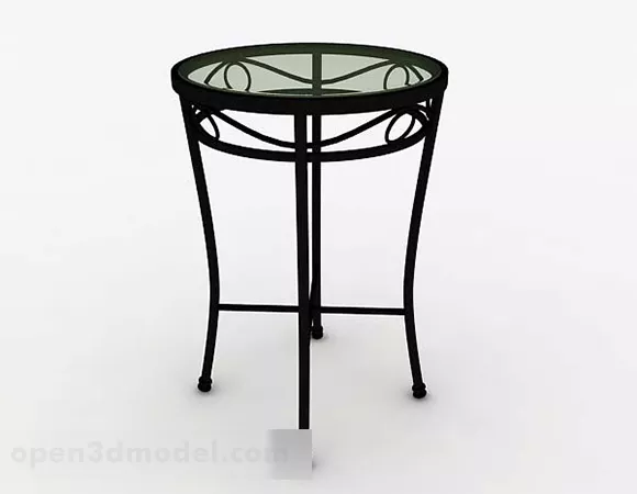 European Simple Black Round Table 3d model European Simple Black Round Table 3d model