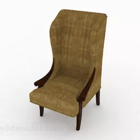 European Simple Brown Home Chair 3d model