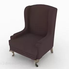 European Simple Brown Sofa Chair Furniture 3d model