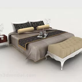 European Simple Business Double Bed 3d model