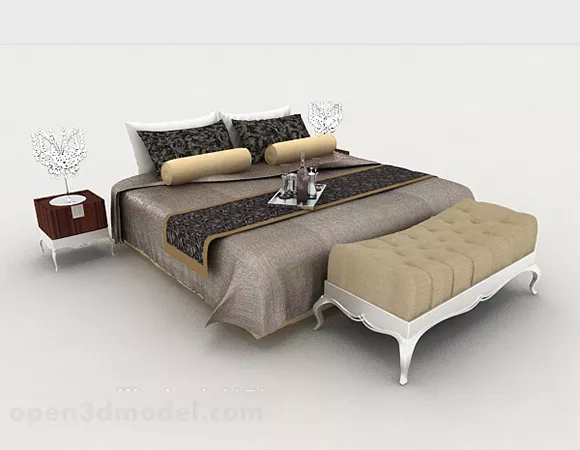 European Simple Business Double Bed 3d model European Simple Business Double Bed 3d model