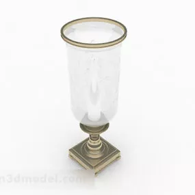 European Simple Crystal Candlestick Lamp 3d model