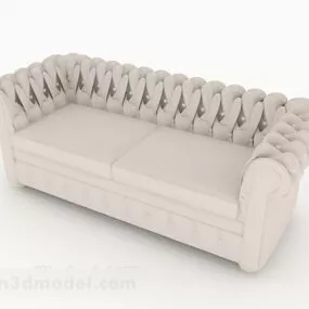 European Simple Home Gray Double Sofa 3d model