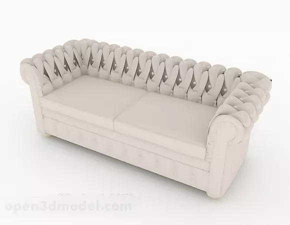 European Simple Home Gray Double Sofa 3d model European Simple Home Gray Double Sofa 3d model