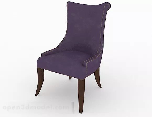 European Simple Purple Home Chair Furniture 3d model European Simple Purple Home Chair Furniture 3d model