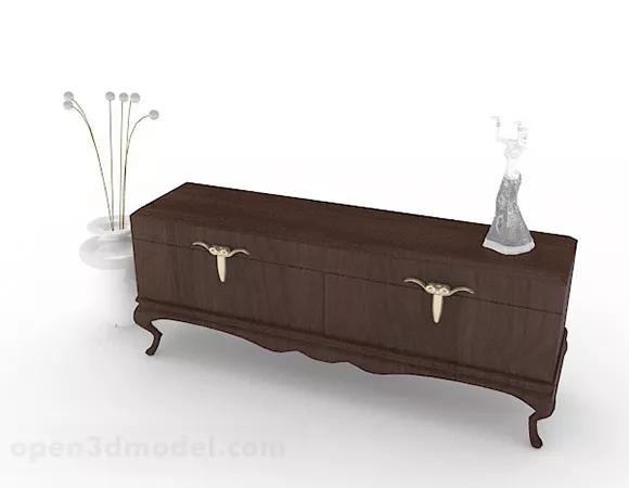 European Simple Wooden Tv Cabinet 3d model European Simple Wooden Tv Cabinet 3d model