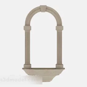 European Stone Door Structure 3d model