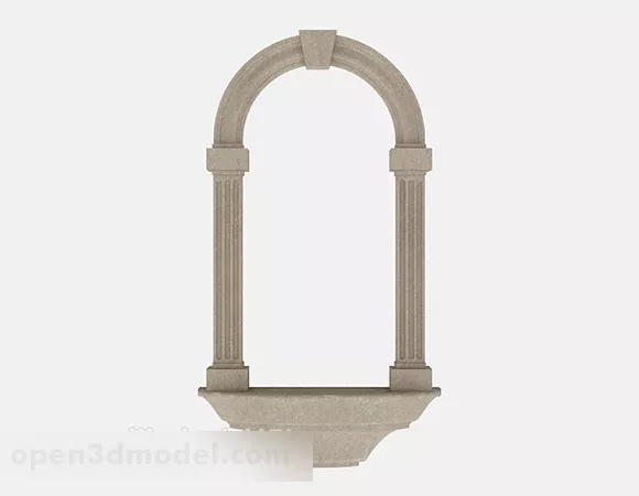 European Stone Door Structure 3d model European Stone Door Structure 3d model