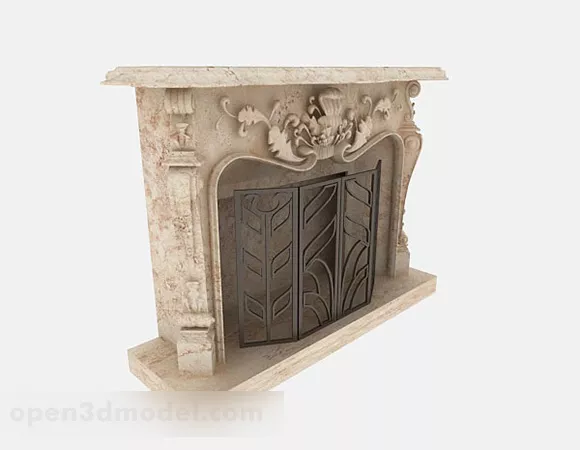 European Stone Fireplace V1 3d model European Stone Fireplace V1 3d model