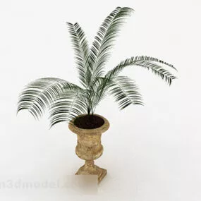 European Stone Interior Flower Bowl 3d model