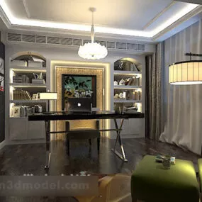 European Study Interior 3d model