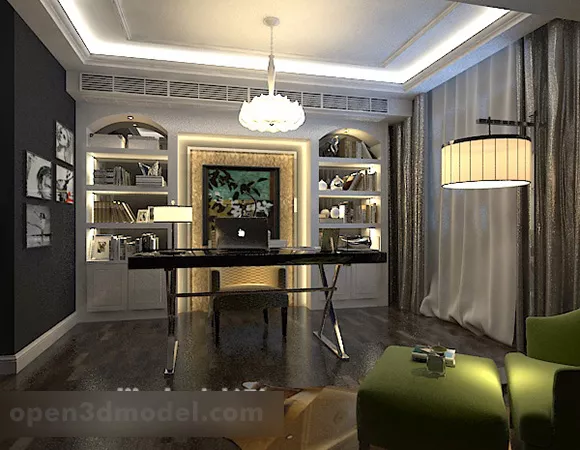 European Study Interior 3d model European Study Interior 3d model