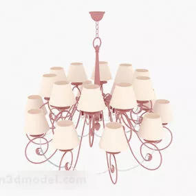 European 2 Layer Circular Chandelier 3d model