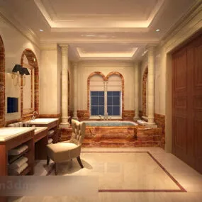 European Bathroom Dresser Furniture Interior 3d model