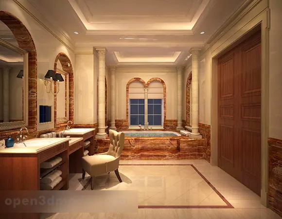 European Bathroom Dresser Furniture Interior 3d model European Bathroom Dresser Furniture Interior 3d model