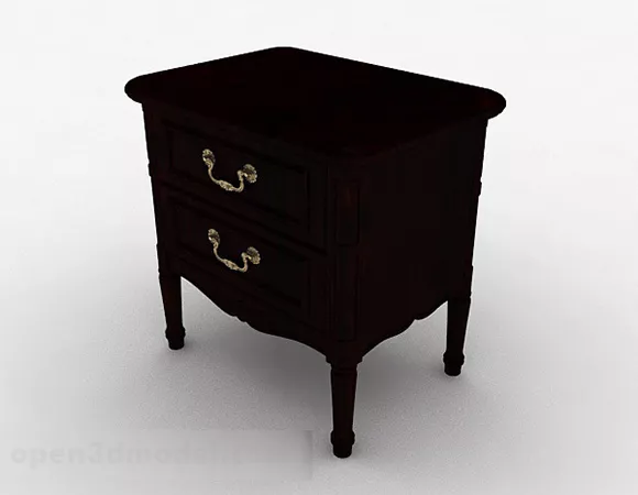 European Bedside Table 3d model European Bedside Table 3d model