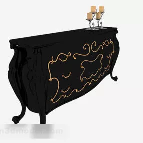 European Style Black Cabinet 3d model