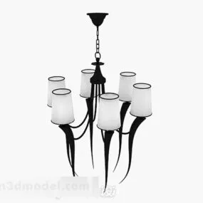 European Black Chandelier V2 3d model