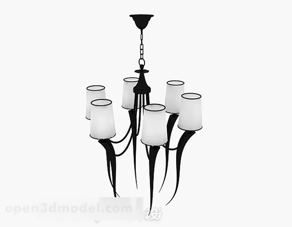 European Black Chandelier V2 3d model European Black Chandelier V2 3d model