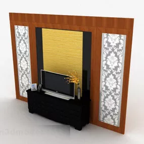 European Black Fashion Wooden Tv Cabinet 3d model