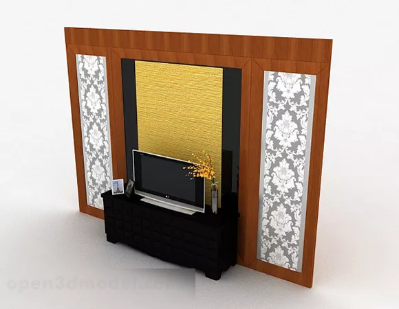 European Black Fashion Wooden Tv Cabinet 3d model European Black Fashion Wooden Tv Cabinet 3d model