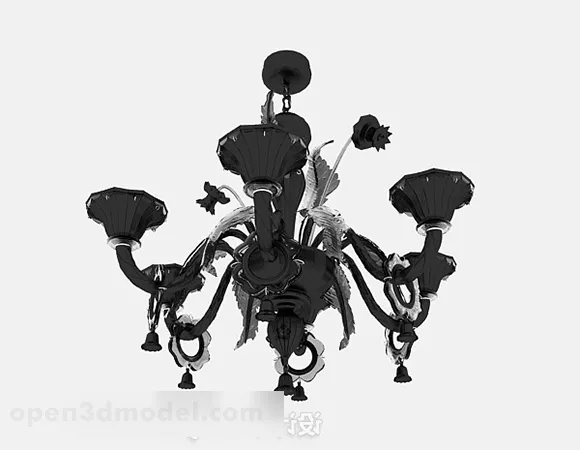European Style Black Living Room Chandelier 3d model European Style Black Living Room Chandelier 3d model
