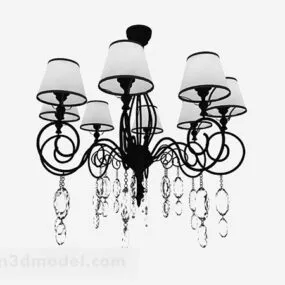 European Metal Crystal Chandelier V1 3d model