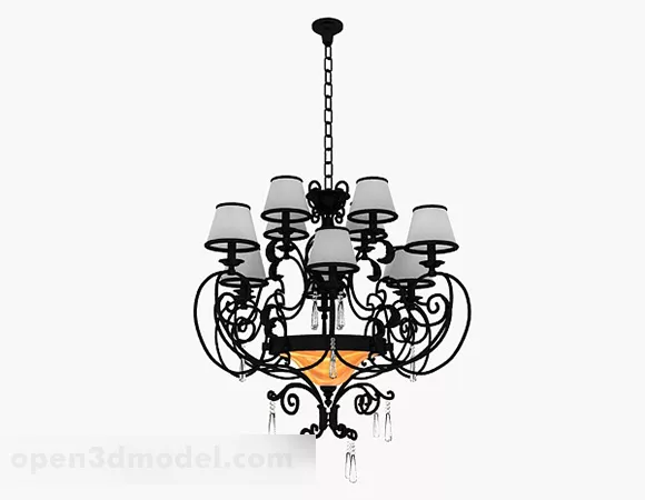 Black Pear Shaped Crystal Chandelier 3d model Black Pear Shaped Crystal Chandelier 3d model