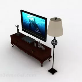 European Brown Tv Cabinet 3d model