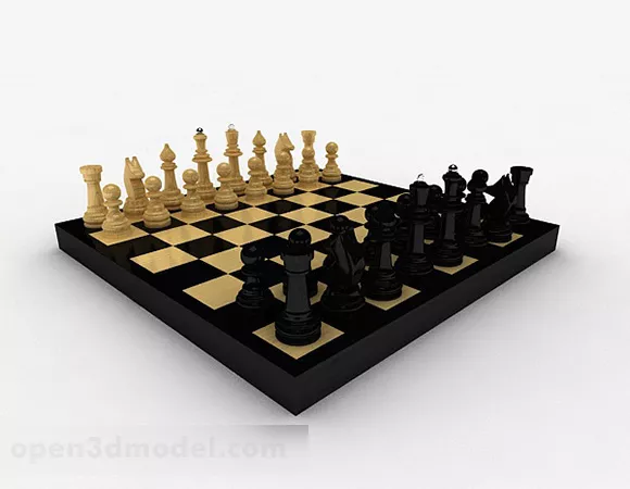 Chess Board Game Set 3d model