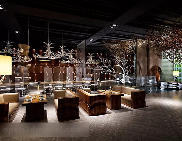European Style Dining Space Interior 3d model European Style Dining Space Interior 3d model
