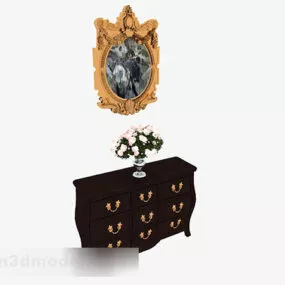 European Classic Decorative Cabinet 3d model