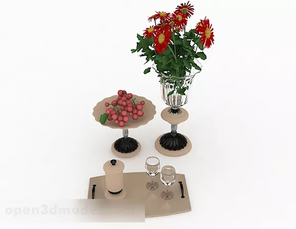 European Dining Decoration Tableware 3d model European Dining Decoration Tableware 3d model