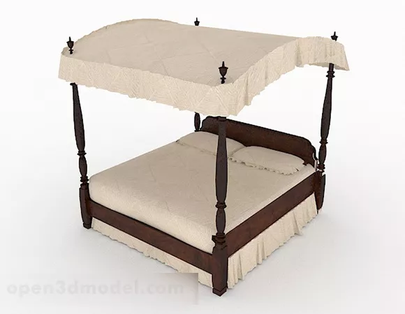 European Design Double Bed 3d model European Design Double Bed 3d model