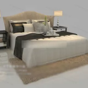 European Double Bed Design 3d model