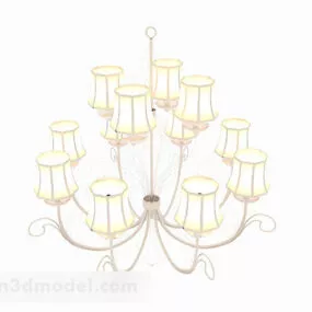 European Style Double Chandelier 3d model