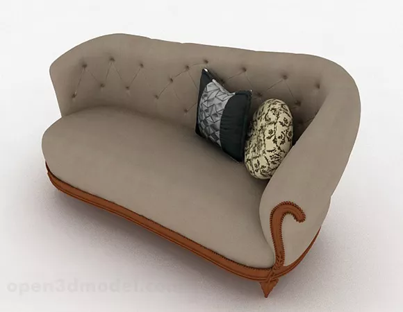 European Style Double Sofa 3d model European Style Double Sofa 3d model