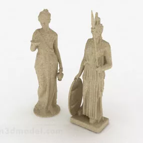 European European Lady Statue 3d model