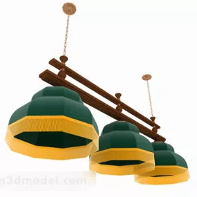 European Style Green Retro Chandelier 3d model