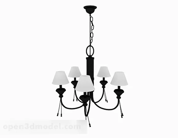 European Hexagon Chandelier 3d model European Hexagon Chandelier 3d model