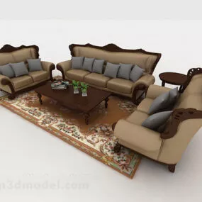 European Retro Sofa 3d model
