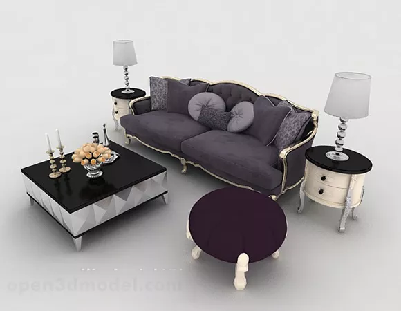 European Style Home Sofa 3d model European Style Home Sofa 3d model