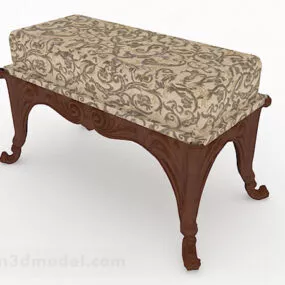 European Classic Style Home Sofa Stool 3d model