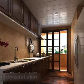European Style Kitchen Interior 3d model