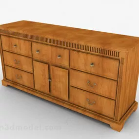 European Wooden Multi-door Locker 3d model
