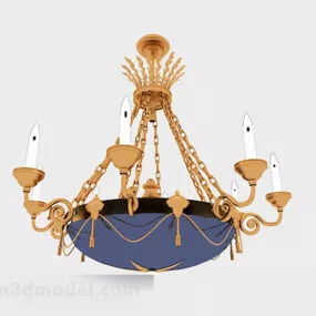 European Metal Candlestick Chandeliers 3d model