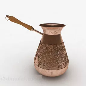 European Metal Carved Kettle 3d model