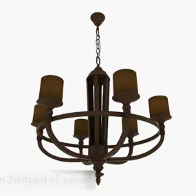 European Brass Metal Chandelier 3d model