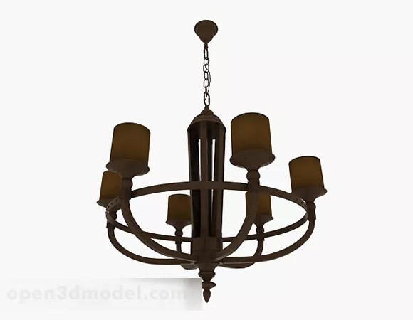 European Brass Metal Chandelier 3d model European Brass Metal Chandelier 3d model